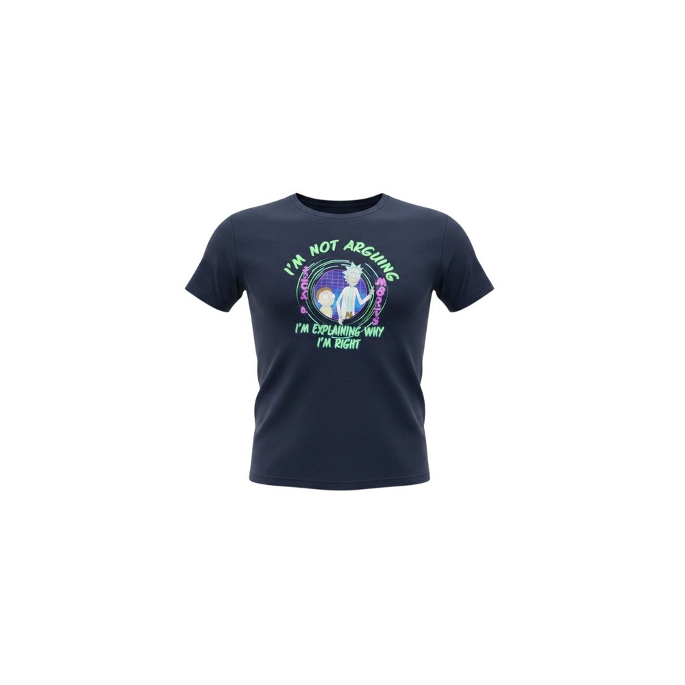 Rick and Morty Graphic Tee Mens XXXL Navy Explaining Why I'm Right Shirt